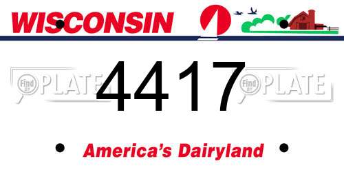 4417 Wisconsin License Plate
