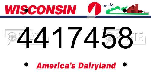 4417458 Wisconsin License Plate