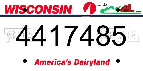4417485 Wisconsin License Plate