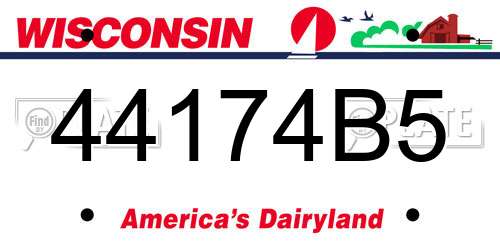 44174B5 Wisconsin License Plate