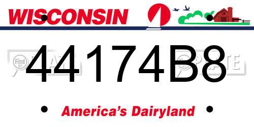 44174B8 Wisconsin License Plate