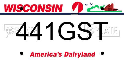441GST Wisconsin License Plate