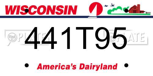 441T95 Wisconsin License Plate