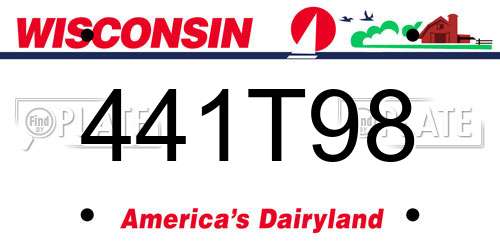 441T98 Wisconsin License Plate