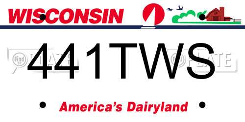 441TWS Wisconsin License Plate