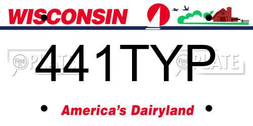 441TYP Wisconsin License Plate