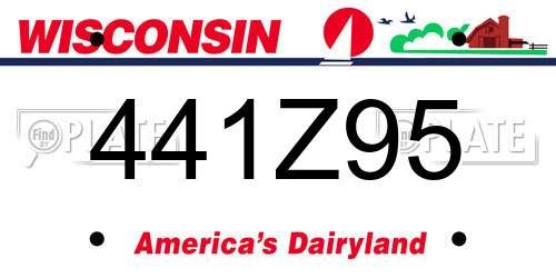 441Z95 Wisconsin License Plate