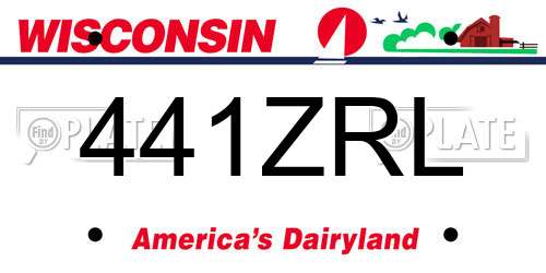 441ZRL Wisconsin License Plate