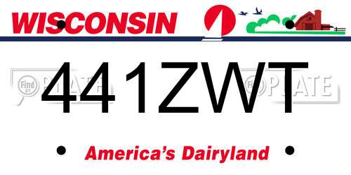 441ZWT Wisconsin License Plate