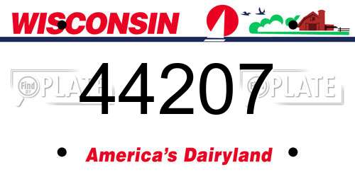 44207 Wisconsin License Plate