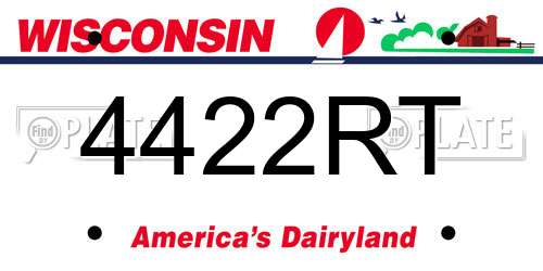 4422RT Wisconsin License Plate