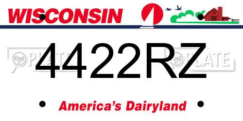 4422RZ Wisconsin License Plate