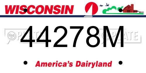44278M Wisconsin License Plate