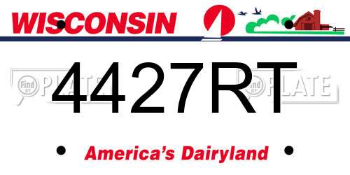 4427RT Wisconsin License Plate