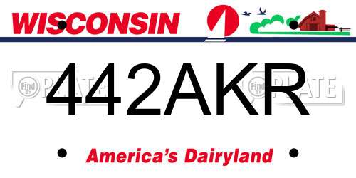 442AKR Wisconsin License Plate