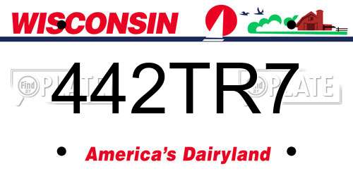 442TR7 Wisconsin License Plate