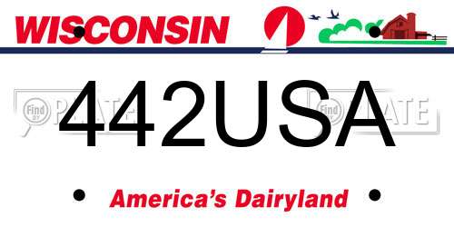 442USA Wisconsin License Plate