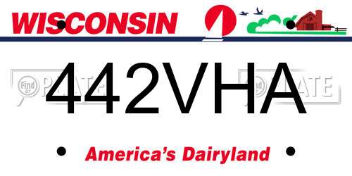 442VHA Wisconsin License Plate