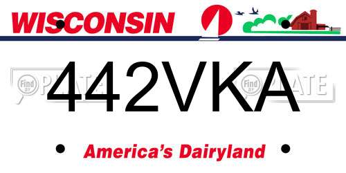 442VKA Wisconsin License Plate