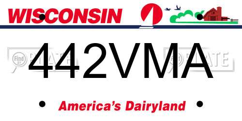 442VMA Wisconsin License Plate