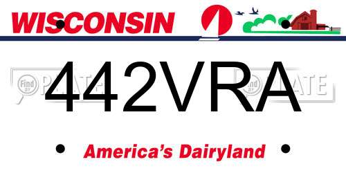 442VRA Wisconsin License Plate