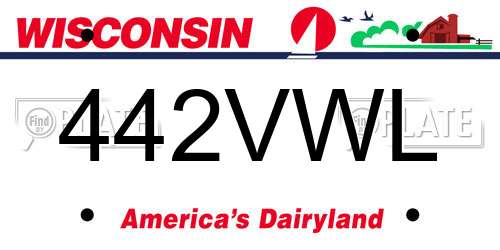 442VWL Wisconsin License Plate