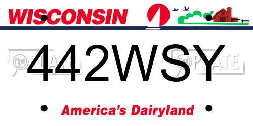442WSY Wisconsin License Plate