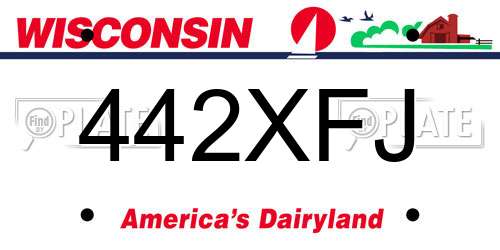 442XFJ Wisconsin License Plate