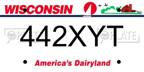 442XYT Wisconsin License Plate