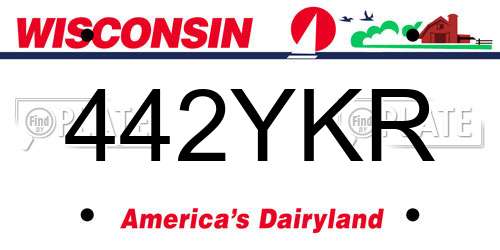 442YKR Wisconsin License Plate