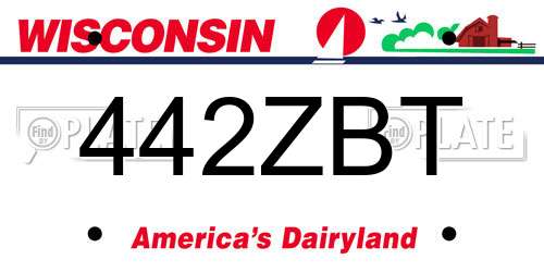 442ZBT Wisconsin License Plate