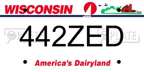 442ZED Wisconsin License Plate