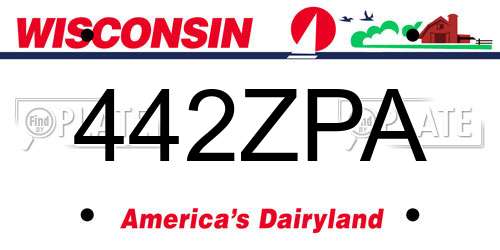 442ZPA Wisconsin License Plate
