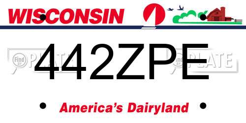 442ZPE Wisconsin License Plate