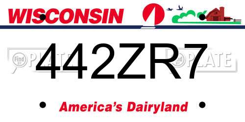 442ZR7 Wisconsin License Plate