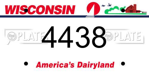 4438 Wisconsin License Plate