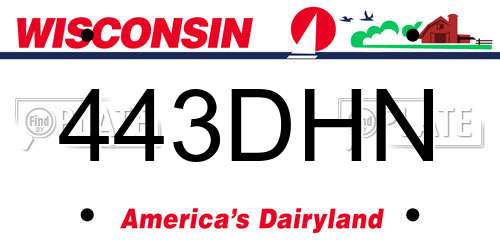 443DHN Wisconsin License Plate