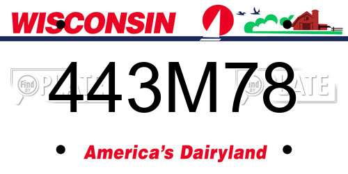 443M78 Wisconsin License Plate
