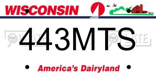 443MTS Wisconsin License Plate