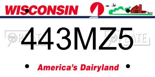 443MZ5 Wisconsin License Plate