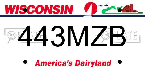 443MZB Wisconsin License Plate