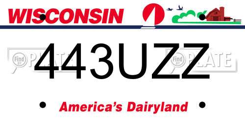 443UZZ Wisconsin License Plate