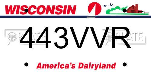 443VVR Wisconsin License Plate