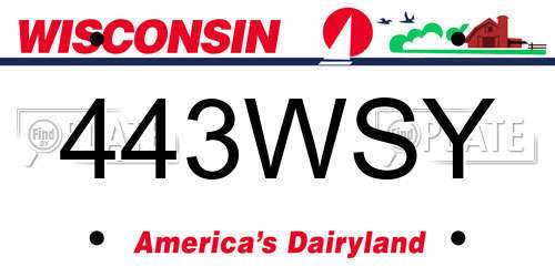 443WSY Wisconsin License Plate