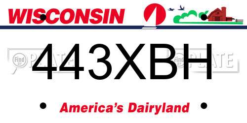 443XBH Wisconsin License Plate