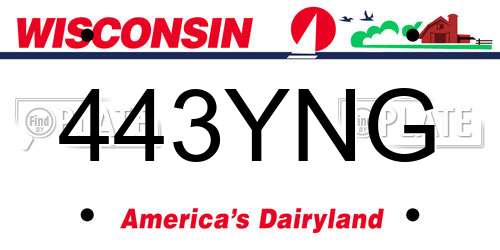 443YNG Wisconsin License Plate