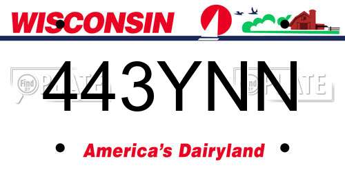 443YNN Wisconsin License Plate