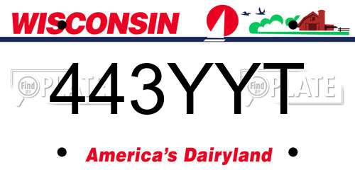 443YYT Wisconsin License Plate