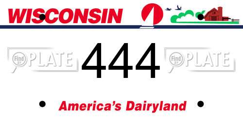 444 Wisconsin License Plate