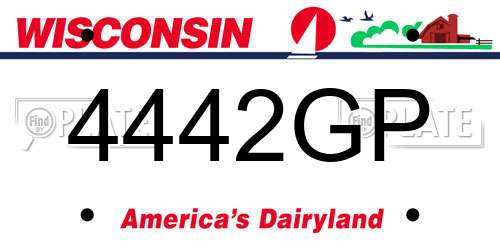 4442GP Wisconsin License Plate